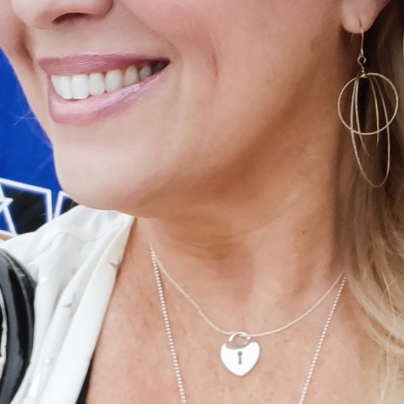 Tiffany & Co. Heart Padlock Lock Necklace 16" Sterling Silver 925 - Picture 9 of 9